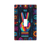 Collage di vari simboli della pace Copertura interruttore della luce decorativo singolo Toggle 1 Gang Piastra da parete per cucina fattoria camera da letto bagno Art Decor