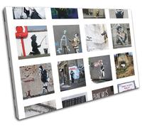 Collage Montage Collection Banksy Street SINGLE TELA parete arte foto stampa