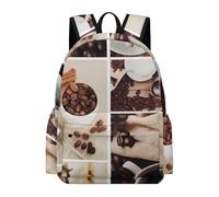 Collage of Coffee And Products Beans Zaino da viaggio carino zaino leggero casual borsa per laptop per uomo donna stampa grafica