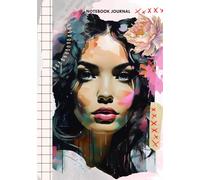 Collage Portrait | Text on Back "We grow when things are hard" | Digital Collage and Ai Image: Notebook for Girls, Teens and Women | Ruled | 7 x 10 inches | 120 pages