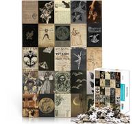 collage retrò scuro puzzle 1000 pezzi per adulti Aiuta il cervello ad allenare i giocattoli che creano dipendenza per coltivare la pazienza Decorazione perfetta 38x26cm