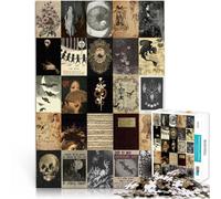 collage retrò scuro Puzzle da 1000 pezzi per adulti Aiuta il cervello ad allenare i giocattoli che creano dipendenza per coltivare la pazienza Regali di compleanno 38x26cm