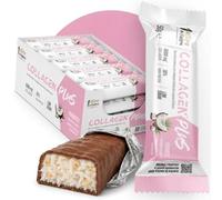 Collagen 12 Barrette Proteiche al Cocco Snack Proteici 1 ATTIMO IN FORMA | Barretta con Proteine del Latte, Peptidi di Collagene Idrolizzato e Copertura al Cioccolato al Latte gusto Cocco