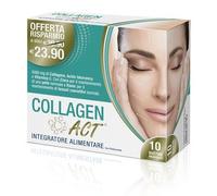 Collagen Act, Integratore Alimentare con Collagene e Acido Ialuronico, per l'Elasticità della Pelle, la Riduzione e la Minore Comparsa delle Rughe - Confezione da 10 Bustine