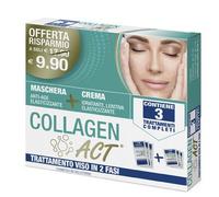 F&F COLLAGEN ACT TRATTAMENTO VISO 2 FASI MASCHERA ANTI AGE ELASTICIZZANTE + CREMA IDRATANTE LENITIVA ELASTICIZZANTE