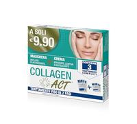 Collagen Act, Trattamento Viso in 2 Fasi, Maschera AntiAge Elasticizzante + Crema Idratante Lenitiva Elasticizzante - Confezione da 3 Trattamenti Completi