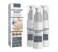 Collagen Boost Siero antirughe, collagene boost anti-età, booster per il viso con acido ialuronico e vitamina C, siero per la pelle riduce le rughe e rassoda (3 pezzi, 1)