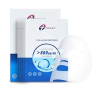 Collagen Face Mask - sterile, soothes allergies, post-laser/IPL care, wound healing. 5 masks. Class 10K cleanroom. Triple-helix collagen >800 μg/ml.