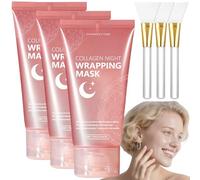 Collagen Night Wrapping Mask, coreano Overnight Maschera viso con effetto esfoliante, idratazione profonda e collagene, rassodante e riduzione delle rughe, 75 ml x 3 (confezione da 3/più popolare)