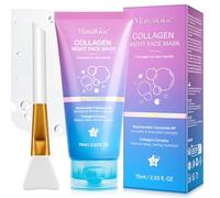 Collagen Night Wrapping Mask, Maschera Collagene Viso, Peel Off Collagene Maschera - Idratazione profonda, Riduce le rughe e migliora l'elasticità della pelle, pennello incluso, 2,53 fl.oz