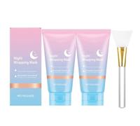 Collagen Night Wrapping Mask, Overnight Mask, Coreano Peel Off Face Mask Skin Care-Deep Hydration Care, Riduce le rughe e migliora l'elasticità della pelle, pennello incluso (2 pezzi)