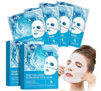 Collagen Real Deep Mask confezione, Maschera Collagene Viso, Overnight Firming Mask, Maschera Idratante, Riduce le Linee Sottili e le Rughe, Minimizzare i Pori, Migliorare l'elasticità (8PCS)