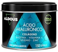 Collagene e Acido Ialuronico 220 mg - 150 Capsule con Vitamina C, Biotina, Zinco e Selenio - Integratore Capelli, Pelle, Unghie - 800mg Collagene Idrolizzato - Articolazioni, Muscoli e Ossa - ALDOUS