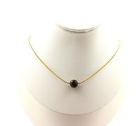 Collana 1 Perla Diaspro Sangue Di Dragone 8 Mm. Catena IN Acciaio Donne, Uomo