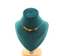 Collana 10 Perle Ambra Autentica Del Mare Baltique. Catena IN Acciaio Collana F