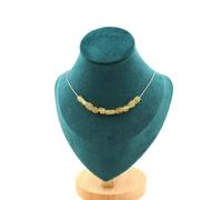 Collana 10 Perle Apatite Giallo Di Madagascar. Catena IN Acciaio Collana Donne
