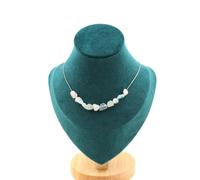 Collana 10 Perle Berillo Morganite Del Brasile Catena IN Acciaio Donne, Ho