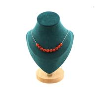 Collana 10 Perle Corniola D Uruguay Qualità 5A 8 Mm. Catena IN Acciaio Collare