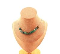 Pietre E Minéraux. Collana 10 Perle Crisocolla Di USA Catena IN Acciaio Ino
