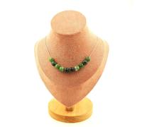 Collana 10 Perle Epidoto Australia 8 Mm. Catena IN Acciaio Inossidabile Collana