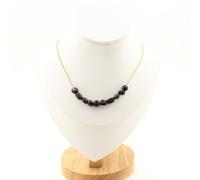 Collana 10 Perle Ipersteno D'Égypte. Catena IN Acciaio Dorato Collana Donne, Ho