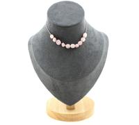 Collana 10 Perle Kunzite Del Brasile Catena IN Acciaio Inossidabile Donne