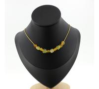 Collana 10 Perle Opale Giallo D'Australie. Catena IN Acciaio Dorato Donne