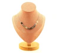 Collana 10 Perle Quarzo A Inclusioni Di Tormalina Del Brasile Catena Collana Fe