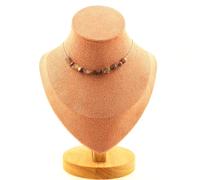 Collana 10 Perle Tormalina Rubellite Del Brasile Catena IN Acciaio Collana Donne