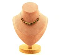 Collana 10 Perle Unakite 8 MM Catena IN Acciaio Inossidabile Collana Donne, Uomo