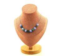 Collana 11 Perle Agata Crazy Lace Blu + Crisocolla Degli USA Catena Collana Fe