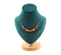 Collana 11 Perle Citrino Del Brasile + Calcedonio Rosso Collana Fem