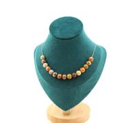 Collana 15 Perle Agata Crazy Lace 8 MM Catena IN Acciaio Inossidabile