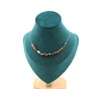 Collana 15 Perle Andalusite Di USA Catena IN Acciaio Inossidabile Collana Donna