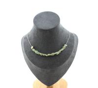 Collana 15 Perle Apatite Verde Di Madagascar. Catena IN Acciaio Collana Donne