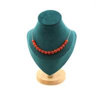 Collana 15 Perle Corniola D Uruguay Qualità 5A 8 Mm. Catena IN Acciaio Collana