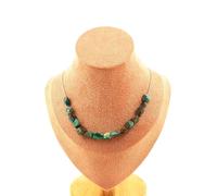 Collana 15 Perle Crisocolla Della USA Catena IN Acciaio Inossidabile Donna