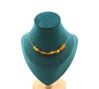 Collana 15 Perle Ambra Autentica Del Mare Baltique. Catena IN Acciaio Collana F