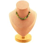 Collana 15 Perle Giada Nefrite Di Xiuyan Chine. Catena IN Acciaio Collana Donne