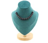 Collana 15 Perle Lava 8 Mm. Catena IN Acciaio Inossidabile Collana Donne, Uomini