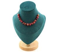 Collana 15 Perle Occhio Di Tigre Bicolore 8 Mm. Catena In Acciaio Collana Fe