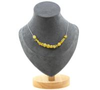 Collana 15 Perle Opale Giallo D'Australie. Catena IN Acciaio Inossidabile F