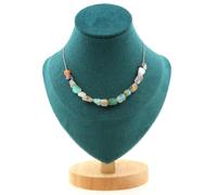 Collana 15 Perle Opale Multicolore D'Australia. Catena In Acciaio Collana Donne