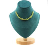 Collana 15 Perle Peridoto Del Myanmar (BIRMANIA) Catena In Acciaio Collana Donne