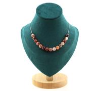 Collana 15 Perle Quarzo Hématoide Madagascar 8 MM Catena IN Acciaio Collana F
