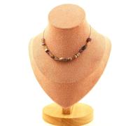 Collana 15 Perle Tormalina Rubellite Del Brasile Catena IN Acciaio Collana Donne