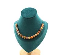 Collana 20 Perle Agata Crazy Lace 8 MM Catena IN Acciaio Inossidabile