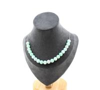 Collana 20 Perle Amazzonite 8 Mm. Catena IN Acciaio Inossidabile Donne, Ho