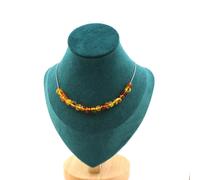 Collana 20 Perle Ambra Vera Del Mare Baltico. Catena In Acciaio Collana F
