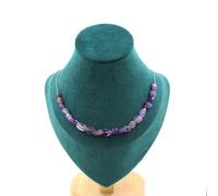 Collana 20 Perle Ametista Del Brasile Catena IN Acciaio Inossidabile Donna